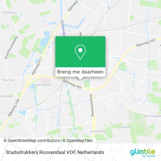 Stadsdrukkerij Roosendaal VOF kaart