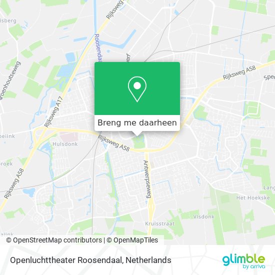Openluchttheater Roosendaal kaart