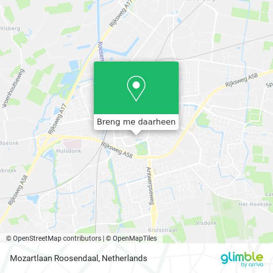 Mozartlaan Roosendaal kaart