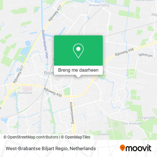 West-Brabantse Biljart Regio kaart