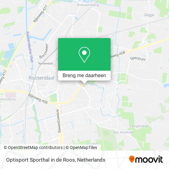 Optisport Sporthal in de Roos kaart