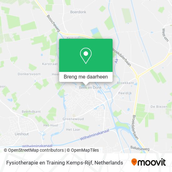 Fysiotherapie en Training Kemps-Rijf kaart