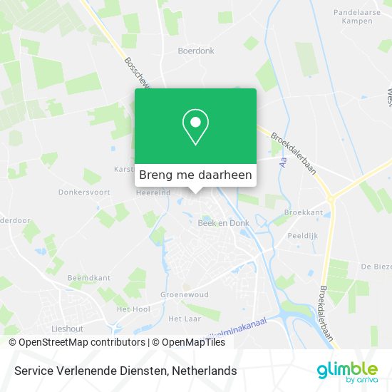 Service Verlenende Diensten kaart