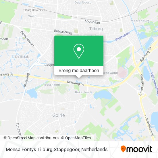 Mensa Fontys Tilburg Stappegoor kaart