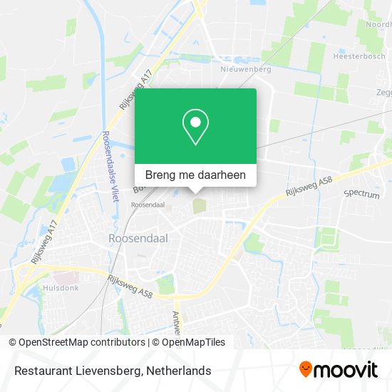 Restaurant Lievensberg kaart