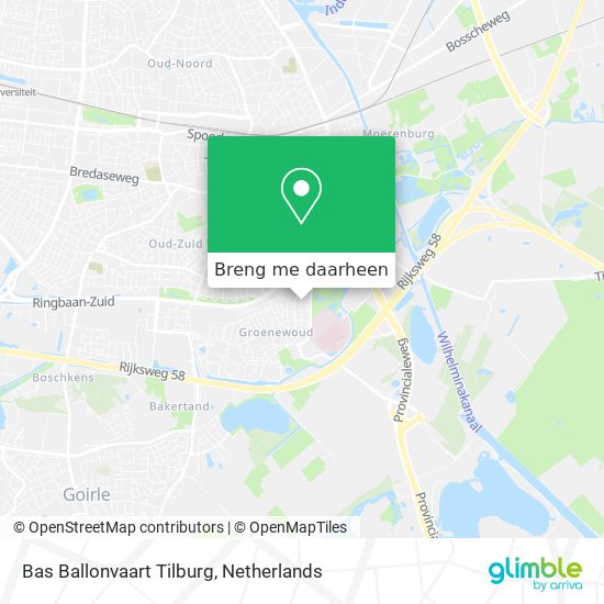 Bas Ballonvaart Tilburg kaart