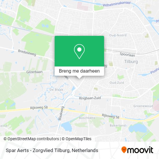 Spar Aerts - Zorgvlied Tilburg kaart