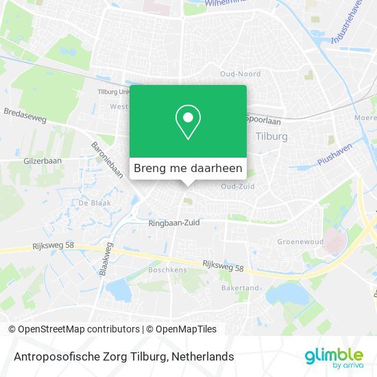 Antroposofische Zorg Tilburg kaart