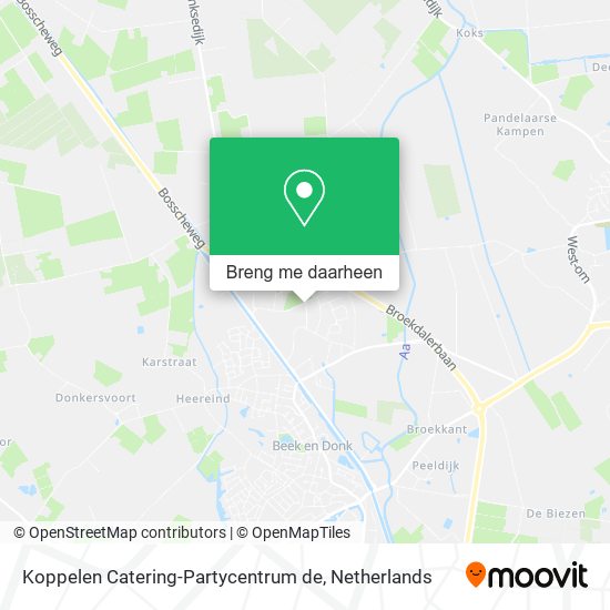Koppelen Catering-Partycentrum de kaart