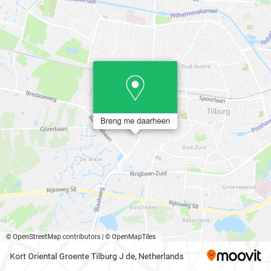 Kort Oriental Groente Tilburg J de kaart