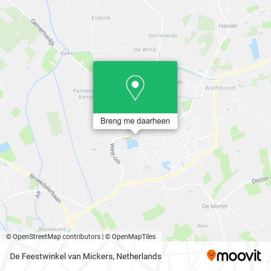 De Feestwinkel van Mickers kaart