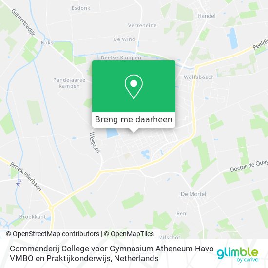 Commanderij College voor Gymnasium Atheneum Havo VMBO en Praktijkonderwijs kaart