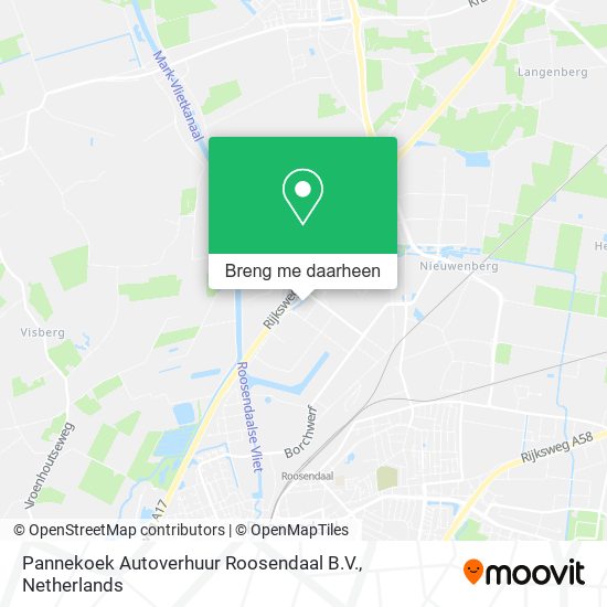 Pannekoek Autoverhuur Roosendaal B.V. kaart