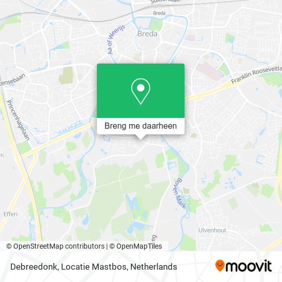 Debreedonk, Locatie Mastbos kaart