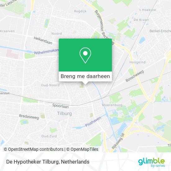 De Hypotheker Tilburg kaart