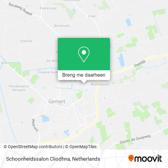 Schoonheidssalon Cliodhna kaart