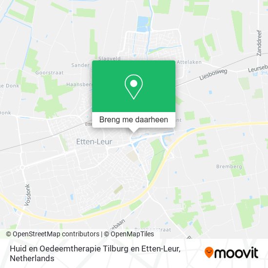 Huid en Oedeemtherapie Tilburg en Etten-Leur kaart