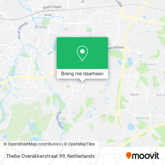 Thebe Overakkerstraat 99 kaart