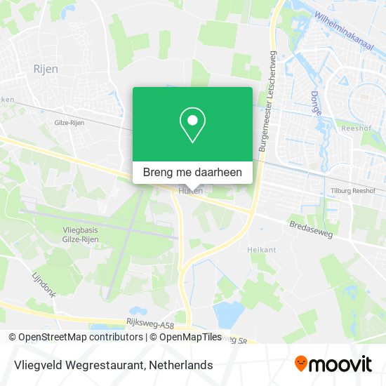 Vliegveld Wegrestaurant kaart