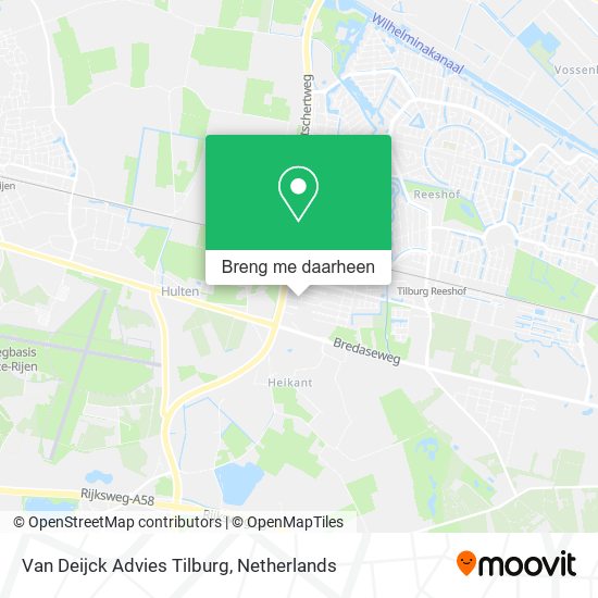 Van Deijck Advies Tilburg kaart