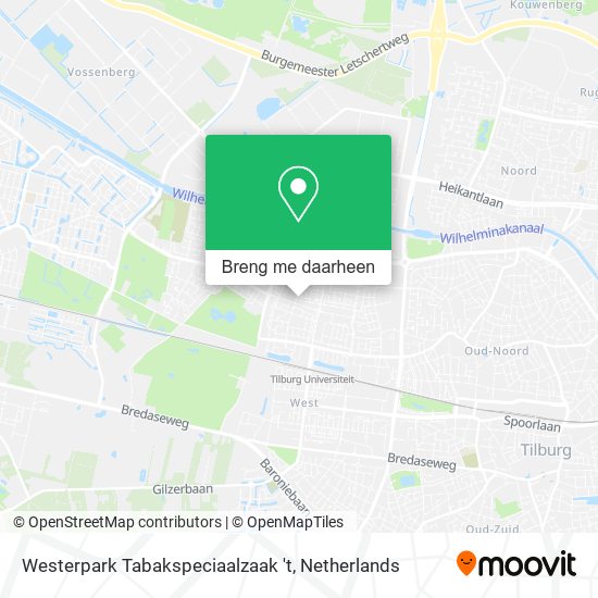 Westerpark Tabakspeciaalzaak 't kaart