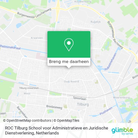 ROC Tilburg School voor Administratieve en Juridische Dienstverlening kaart