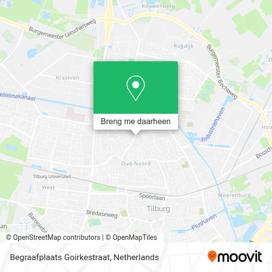 Begraafplaats Goirkestraat kaart