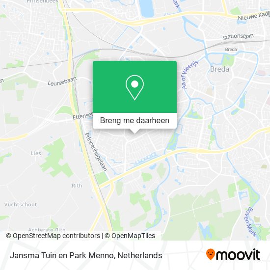 Jansma Tuin en Park Menno kaart
