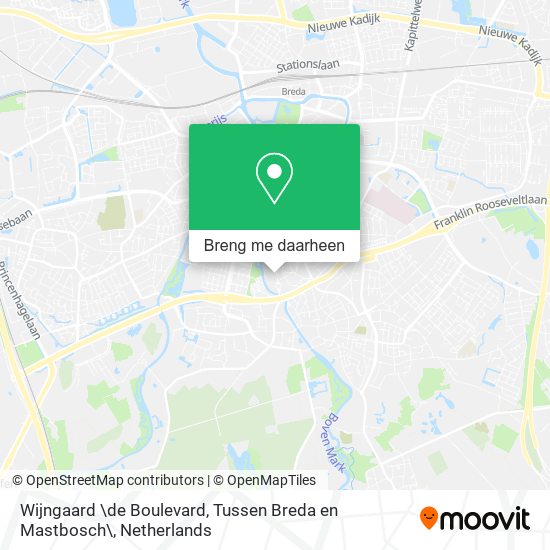 Wijngaard \de Boulevard, Tussen Breda en Mastbosch\ kaart