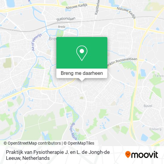 Praktijk van Fysiotherapie J. en L. de Jongh-de Leeuw kaart