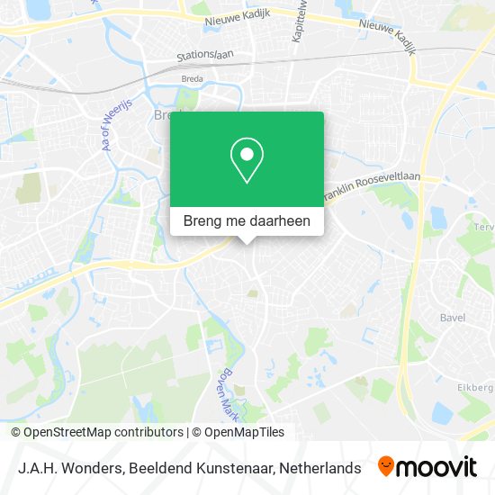 J.A.H. Wonders, Beeldend Kunstenaar kaart