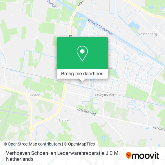 Verhoeven Schoen- en Lederwarenreparatie J C M kaart