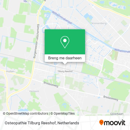 Osteopathie Tilburg Reeshof kaart