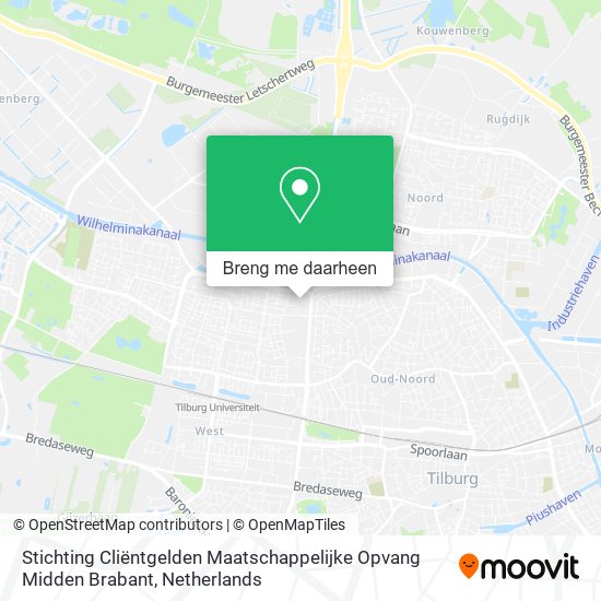Stichting Cliëntgelden Maatschappelijke Opvang Midden Brabant kaart
