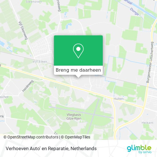 Verhoeven Auto' en Reparatie kaart