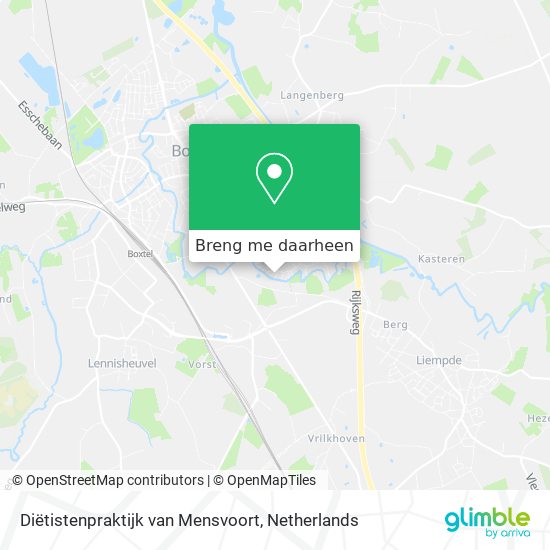 Diëtistenpraktijk van Mensvoort kaart