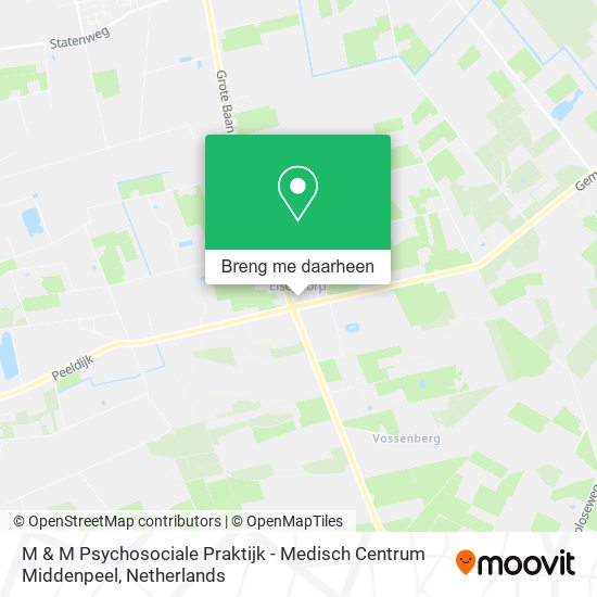 M & M Psychosociale Praktijk - Medisch Centrum Middenpeel kaart