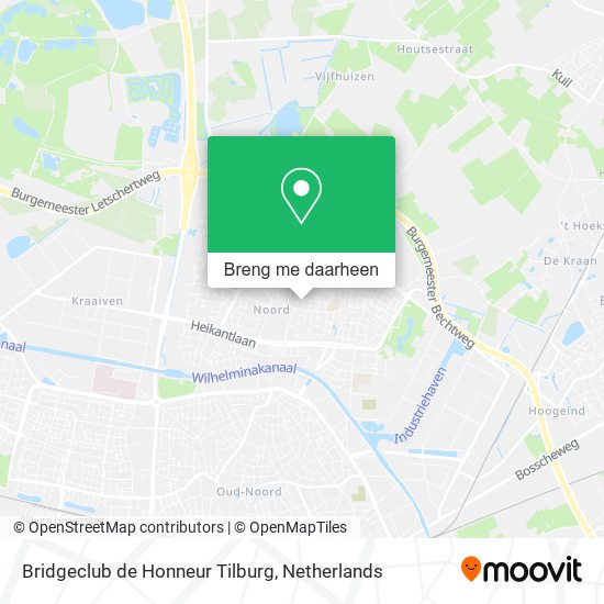 Bridgeclub de Honneur Tilburg kaart