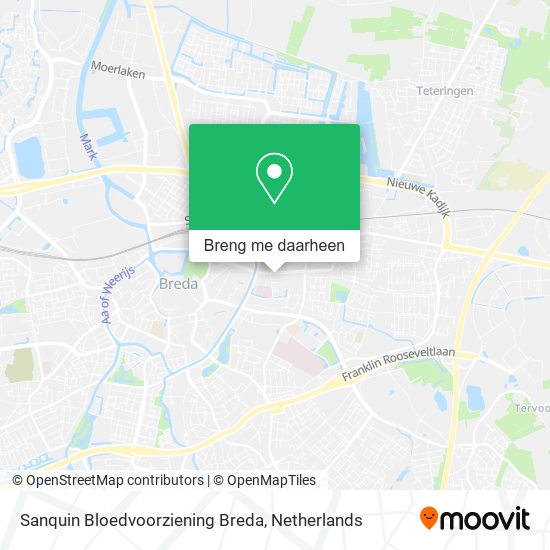 Sanquin Bloedvoorziening Breda kaart