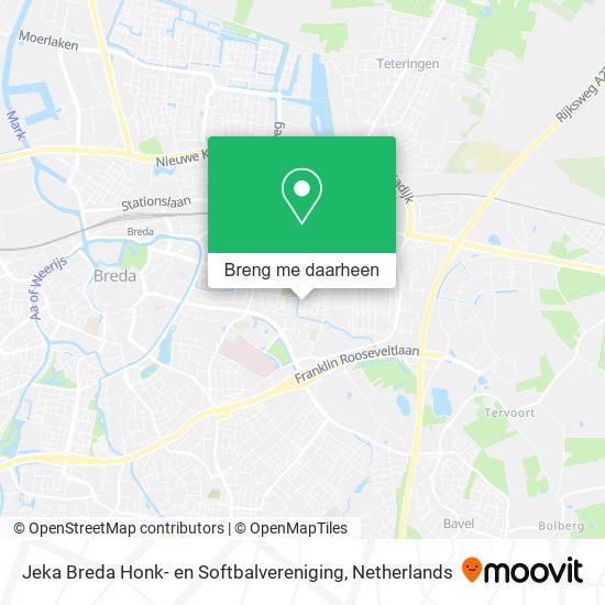 Jeka Breda Honk- en Softbalvereniging kaart