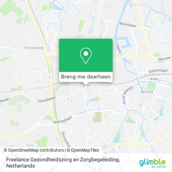 Freelance Gezondheidszorg en Zorgbegeleiding kaart