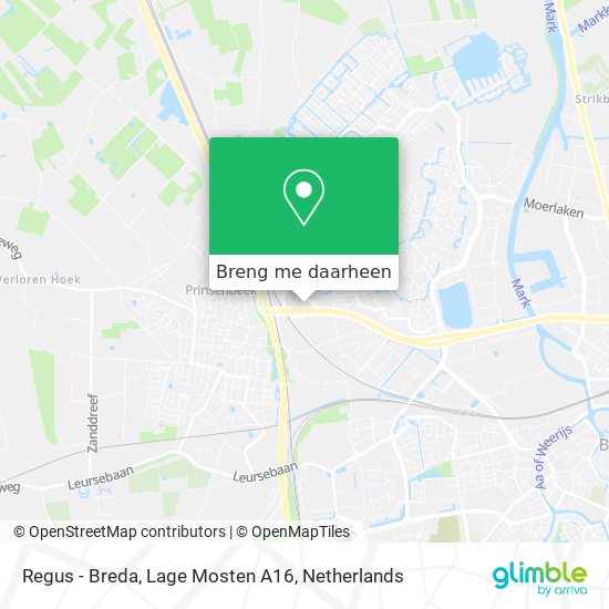 Regus - Breda, Lage Mosten A16 kaart