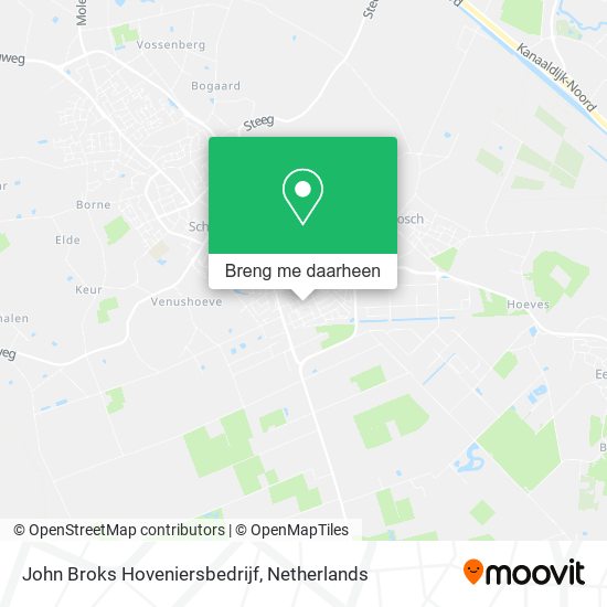 John Broks Hoveniersbedrijf kaart