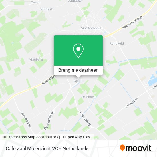 Cafe Zaal Molenzicht VOF kaart