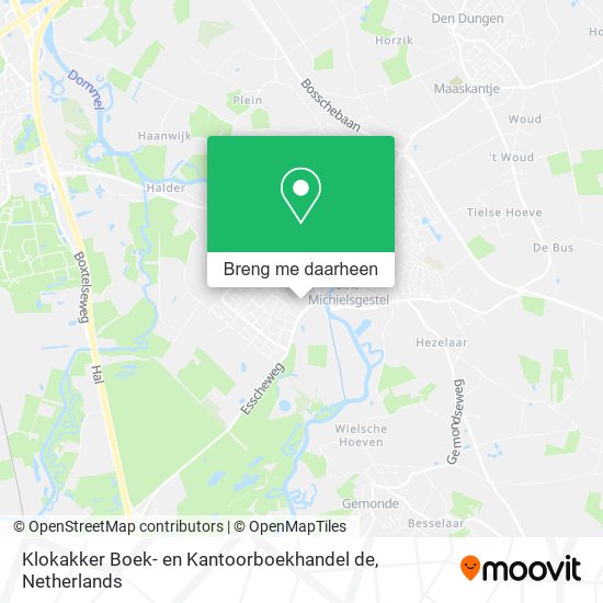 Klokakker Boek- en Kantoorboekhandel de kaart