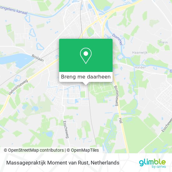 Massagepraktijk Moment van Rust kaart