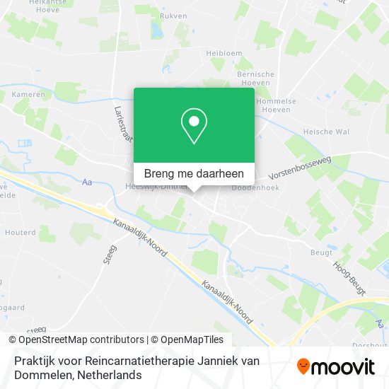 Praktijk voor Reincarnatietherapie Janniek van Dommelen kaart
