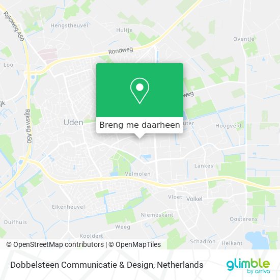 Dobbelsteen Communicatie & Design kaart