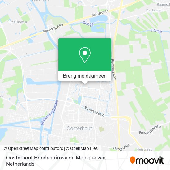 Oosterhout Hondentrimsalon Monique van kaart