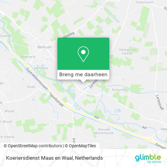 Koeriersdienst Maas en Waal kaart